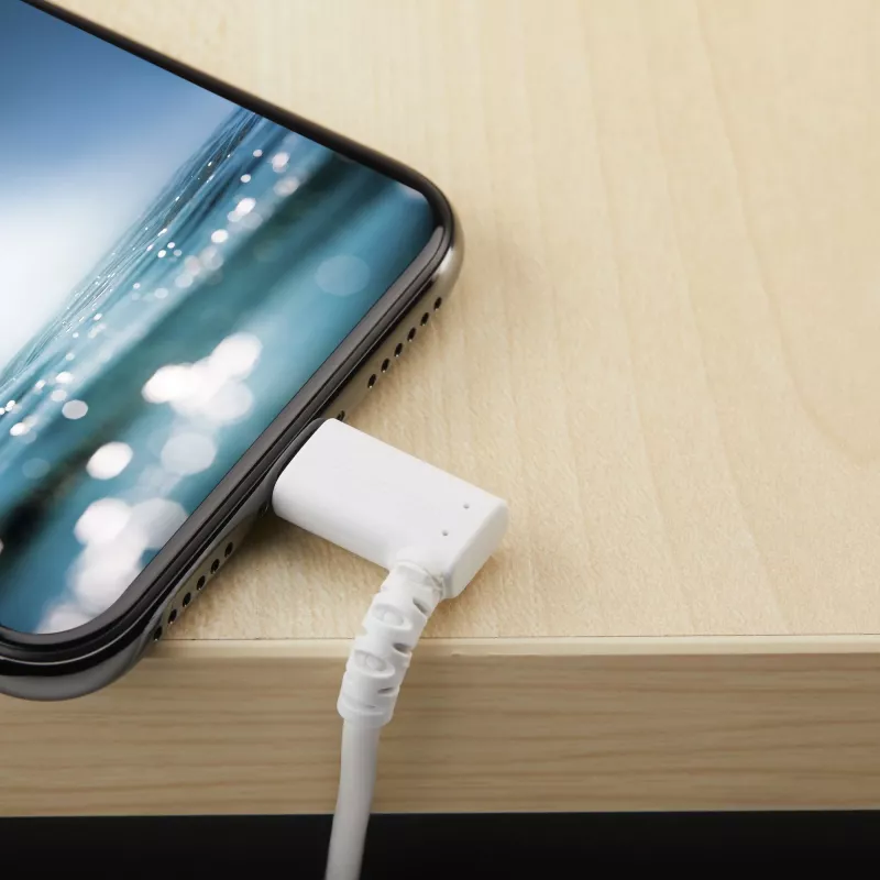 StarTech.com 1 m Cabo USB-A para Lightning Robusto – Branco 90° Angular Resistente Fibra Aramid Cabo de Carregamento/Sincronização USB Type-A para Lightning – Certificado Apple MFi – iPhone