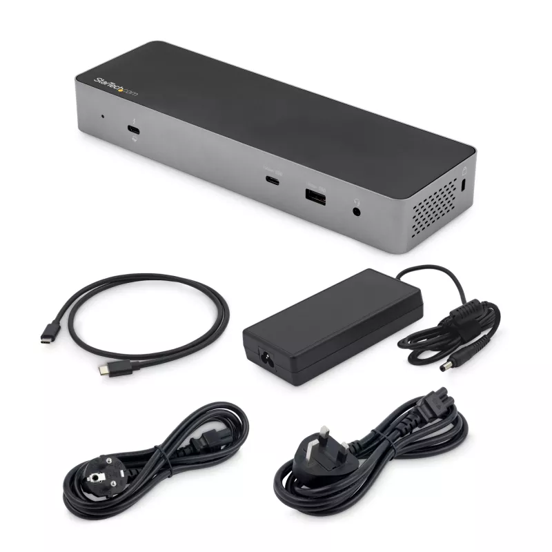 StarTech.com Dock USB C para Macbook Pro/Air-M1/M2/M3/M4, Compatível com Thunderbolt, HDMI/DisplayPort, Dois Monitores 4K 60Hz/Um Monitor 8K, Dock para Portátil USB Type-C, Power Delivery 96W, USB 10Gbps