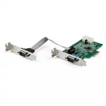 StarTech.com Placa Adaptadora Serial PCI Express RS232 de 2 Portas – Controlador Anfitrião Serial PCIe RS232 – PCIe para Serial DB9 – UART 16950 – Placa de Expansão Low-Profile – Windows & Linux