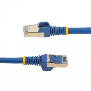 StarTech.com Cabo Ethernet CAT6a de 7m – 10 Gigabit Blindado RJ45 com Proteção de Patilha Cabo Patch PoE 100W – Cabo de Rede STP 10GbE com Alívio de Tensão – Azul Testado Individualmente/Cablagem Certificada UL/TIA