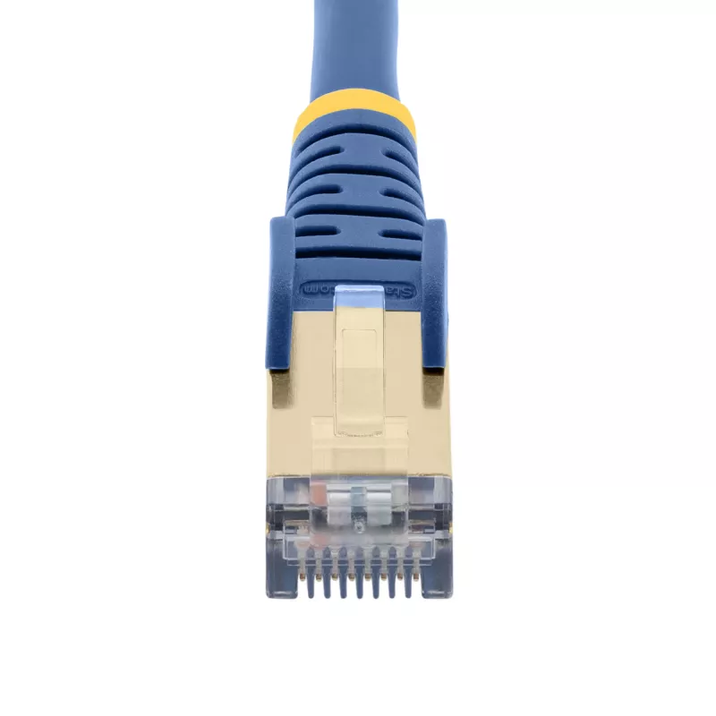 StarTech.com Cabo Ethernet CAT6a de 7m – 10 Gigabit Blindado RJ45 com Proteção de Patilha Cabo Patch PoE 100W – Cabo de Rede STP 10GbE com Alívio de Tensão – Azul Testado Individualmente/Cablagem Certificada UL/TIA