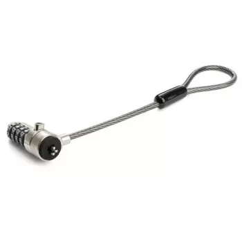 StarTech.com Cabo de segurança universal para portátil com laço de extensão – 15 cm (6 polegadas) proteção antifurto fechadura de combinação de 4 dígitos K-Slot – Cabo de segurança para computador para criar fechadura twin/multi-head para vários dispositivos