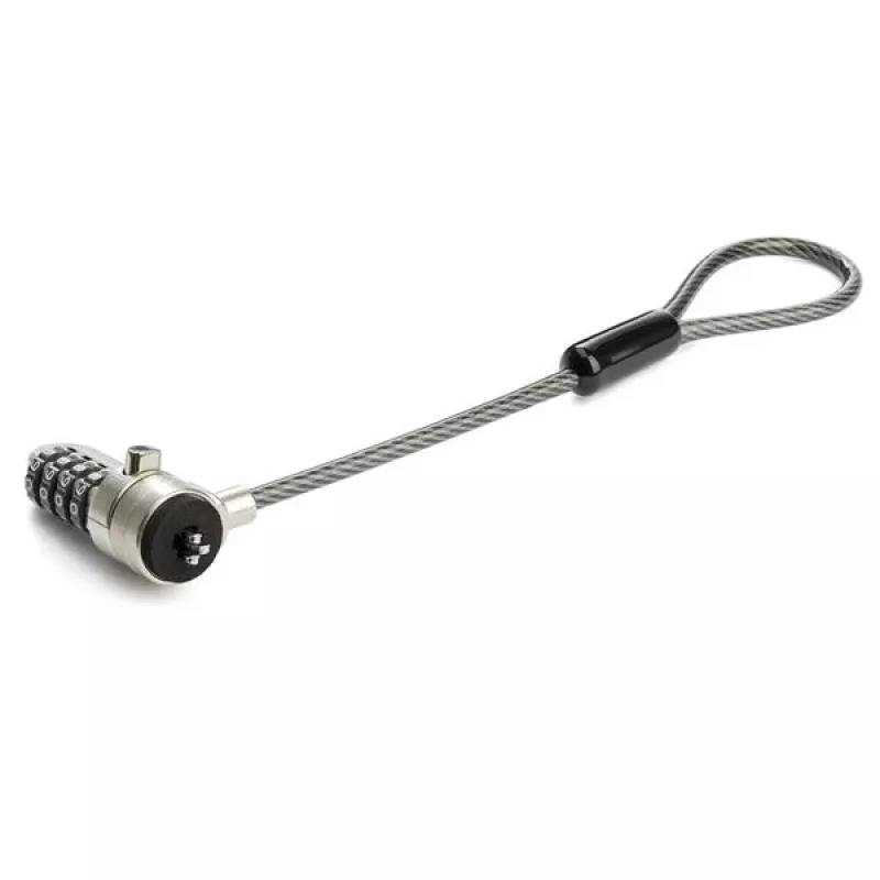 StarTech.com Cabo de segurança universal para portátil com laço de extensão – 15 cm (6 polegadas) proteção antifurto fechadura de combinação de 4 dígitos K-Slot – Cabo de segurança para computador para criar fechadura twin/multi-head para vários dispositivos