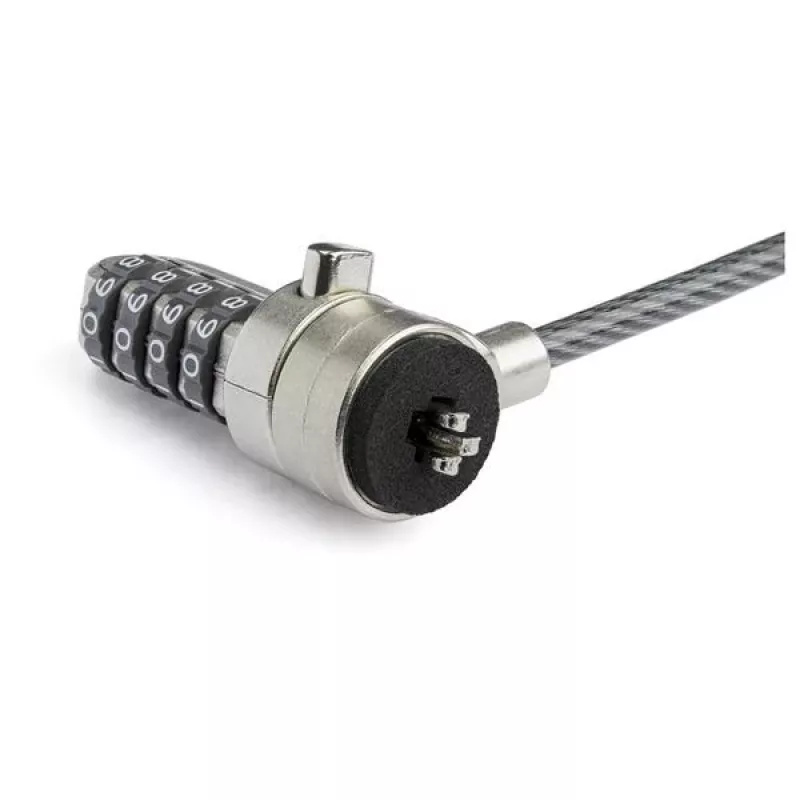 StarTech.com Cabo de segurança universal para portátil com laço de extensão – 15 cm (6 polegadas) proteção antifurto fechadura de combinação de 4 dígitos K-Slot – Cabo de segurança para computador para criar fechadura twin/multi-head para vários dispositivos