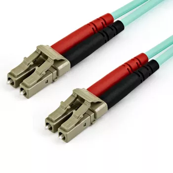 StarTech.com Cabo de fibra ótica multimodo LC/UPC para LC/UPC OM4 de 7 m (22 pés), fibra zipcord LOMMF/VCSEL 50/125 µm, 100G, baixa atenuação de inserção – Cabo jumper de fibra ótica LSZH
