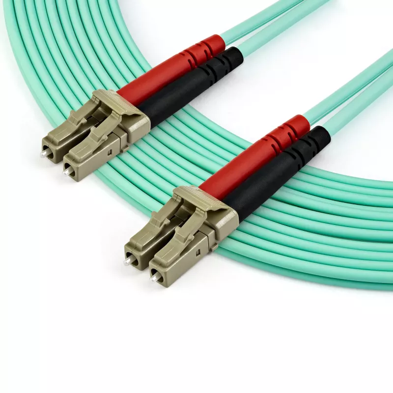 StarTech.com Cabo de fibra ótica multimodo LC/UPC para LC/UPC OM4 de 7 m (22 pés), fibra zipcord LOMMF/VCSEL 50/125 µm, 100G, baixa atenuação de inserção – Cabo jumper de fibra ótica LSZH