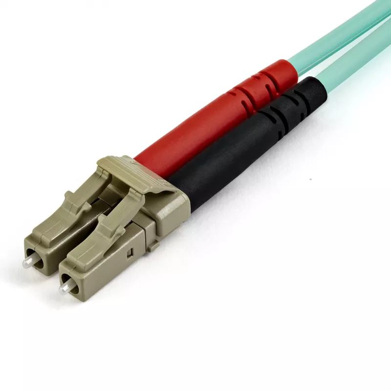 StarTech.com Cabo de fibra ótica multimodo LC/UPC para LC/UPC OM3 de 7 m (22 pés), cabo de fibra zipcord full duplex 50/125 µm, 100G, baixa atenuação de inserção, cabo jumper de fibra ótica LSZH