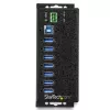 StarTech.com Hub USB 3.0 de 7 portas com fonte de alimentação – Hub USB-A industrial em metal com proteção ESD e sobretensão de 350 W – Montagem DIN/parede/mesa – Hub USB 3.2 Gen 1 de alta velocidade (5 Gbit/s) – TAA