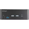 StarTech.com Comutador KVM HDMI de 2 portas para monitor duplo – 4K 60 Hz Ultra HD HDR – Comutador KVM HDMI 2.0 4K de secretária com hub USB 3.0 de 2 portas (5 Gbit/s) e 4x USB 2.0 HID, áudio – Comutação por tecla de atalho – TAA