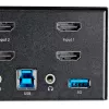 StarTech.com Comutador KVM HDMI de 2 portas para monitor duplo – 4K 60 Hz Ultra HD HDR – Comutador KVM HDMI 2.0 4K de secretária com hub USB 3.0 de 2 portas (5 Gbit/s) e 4x USB 2.0 HID, áudio – Comutação por tecla de atalho – TAA