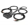 StarTech.com Comutador KVM HDMI de 2 portas - 4K 60Hz - Comutador KVM USB de secretária compacto de duas portas UHD/Ultra HD com cabos integrados de 1,2 m e áudio - Alimentado por bus e comutação remota - MacBook ThinkPad