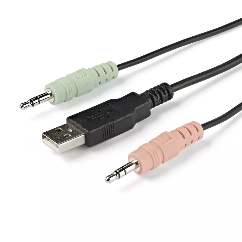 StarTech.com Comutador KVM HDMI de 2 portas - 4K 60Hz - Comutador KVM USB de secretária compacto de duas portas UHD/Ultra HD com cabos integrados de 1,2 m e áudio - Alimentado por bus e comutação remota - MacBook ThinkPad
