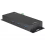 StarTech.com Hub USB C de 4 portas 10Gbps – Hub USB Type-C industrial em metal com 3x USB-A e 1x USB-C – Proteção ESD e sobretensão – Host USB-C ou USB-A – Hub USB 3.2/3.1 Gen 2 autoalimentado e montável