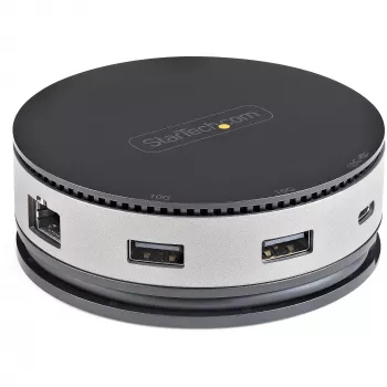 StarTech.com Adaptador multiporta USB-C - Mini-dock USB 3.1 Gen 2 10 Gbit/s Type-C com HDMI/DisplayPort 4K 60Hz ou VGA 1080p - Passagem PD de 75 W, hub USB de 3 portas, GbE - Docking station móvel