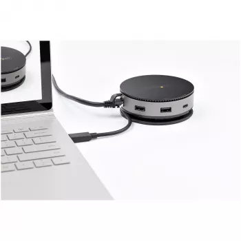 StarTech.com Adaptador multiporta USB-C - Mini-dock USB 3.1 Gen 2 10 Gbit/s Type-C com HDMI/DisplayPort 4K 60Hz ou VGA 1080p - Passagem PD de 75 W, hub USB de 3 portas, GbE - Docking station móvel