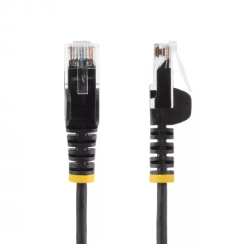 StarTech.com Cabo CAT6 de 2,5 m – Fino – Fichas RJ45 sem patilha – Preto