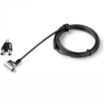 StarTech.com Fechadura de cabo universal 3-em-1 para portátil de 2 m – Fechadura de cabo de segurança com chave para portátil/desktop, compatível com K-Slot, Nano e Wedge-Slot – Fechadura de cabo de aço antifurto com chaves