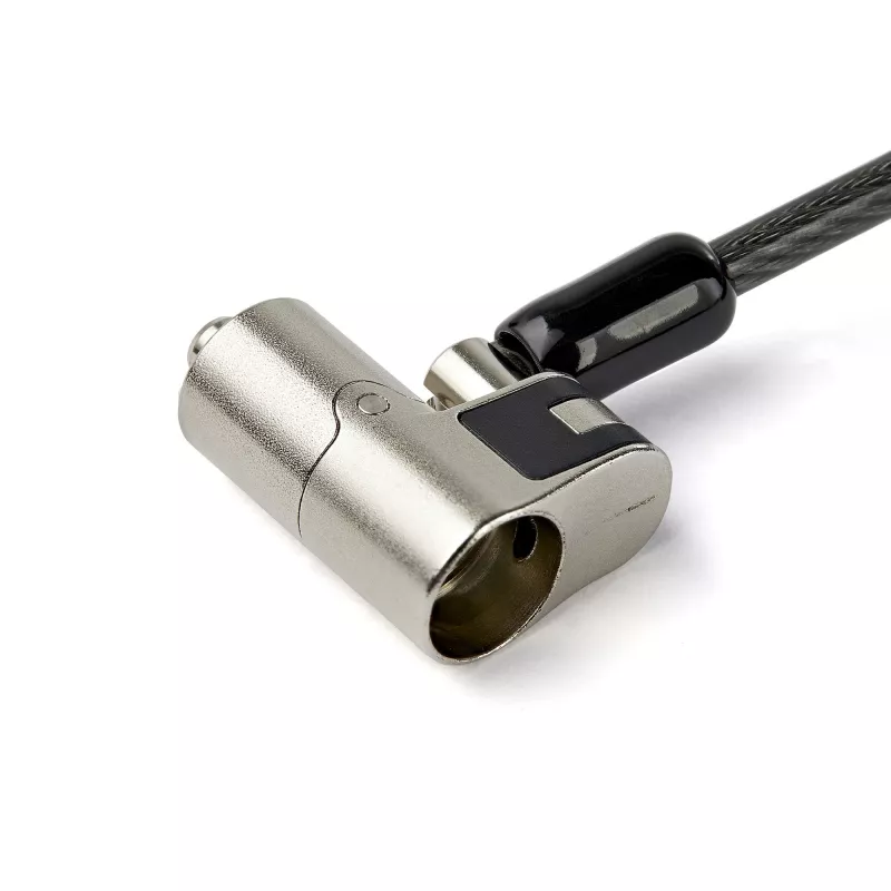 StarTech.com Fechadura de cabo universal 3-em-1 para portátil de 2 m – Fechadura de cabo de segurança com chave para portátil/desktop, compatível com K-Slot, Nano e Wedge-Slot – Fechadura de cabo de aço antifurto com chaves