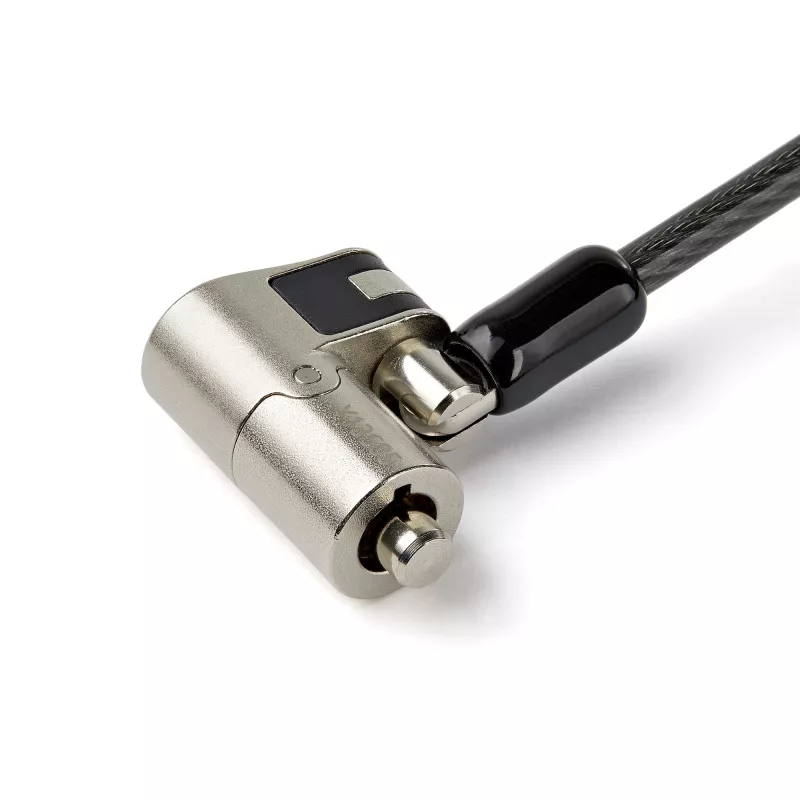 StarTech.com Fechadura de cabo universal 3-em-1 para portátil de 2 m – Fechadura de cabo de segurança com chave para portátil/desktop, compatível com K-Slot, Nano e Wedge-Slot – Fechadura de cabo de aço antifurto com chaves