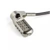 StarTech.com Fechadura de cabo universal 3-em-1 para portátil de 6,5' (2m) - Fechadura de combinação numérica de 4 dígitos para portátil/desktop compatível com K-Slot, Nano e Wedge-Slot - Cabo de aço antifurto