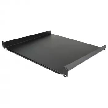 StarTech.com Prateleira para rack de servidor 1U - Prateleira de braço cantilever universal para rack e armário de rede de 19 polegadas - Aço de alta resistência – Capacidade de carga 20 kg - Bandeja de 16 polegadas de profundidade, preto