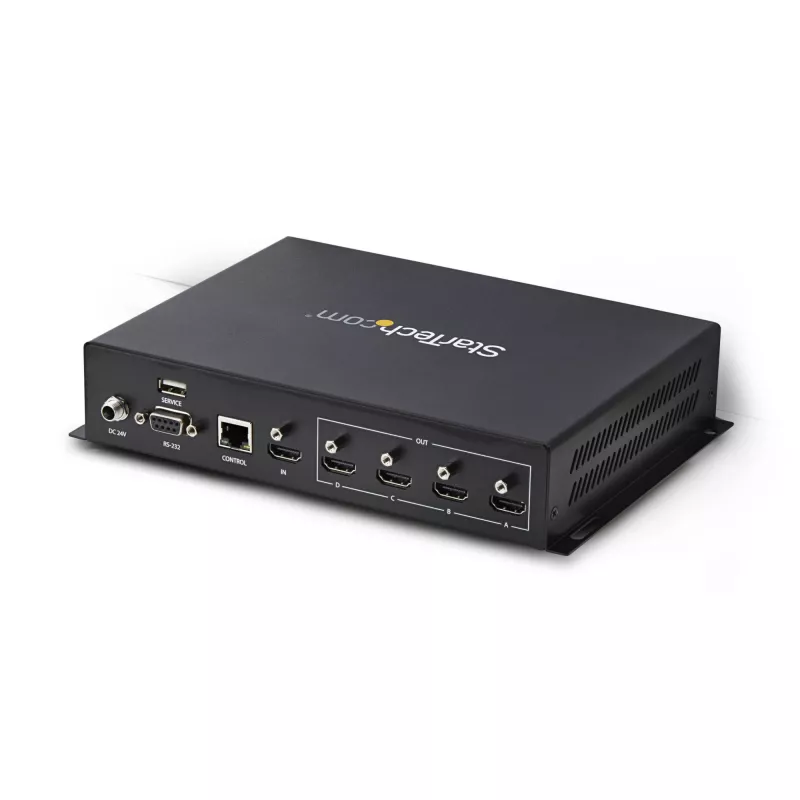 StarTech.com Controlador de parede de vídeo HDMI 2x2 – Entrada de vídeo HDMI 2.0 4K 60Hz para 4x saída 1080p – Processador de parede de vídeo para multi-ecrã – Splitter de parede de vídeo – Controlo RS232/Ethernet