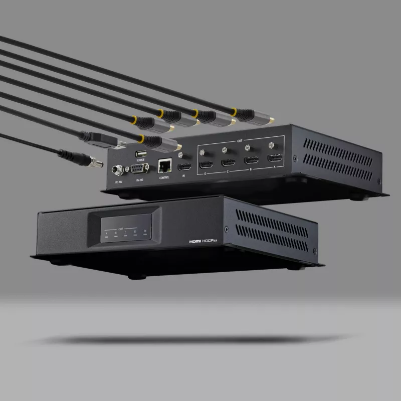 StarTech.com Controlador de parede de vídeo HDMI 2x2 – Entrada de vídeo HDMI 2.0 4K 60Hz para 4x saída 1080p – Processador de parede de vídeo para multi-ecrã – Splitter de parede de vídeo – Controlo RS232/Ethernet