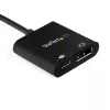 StarTech.com Adaptador USB-C para DisplayPort com Power Delivery – Conversor de vídeo USB Type-C para DP 1.4 8K 60 Hz / 4K 120 Hz com carregamento pass-through PD de 60 W – HBR3 – Compatível com Thunderbolt 3