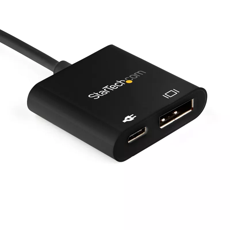 StarTech.com Adaptador USB-C para DisplayPort com Power Delivery – Conversor de vídeo USB Type-C para DP 1.4 8K 60 Hz / 4K 120 Hz com carregamento pass-through PD de 60 W – HBR3 – Compatível com Thunderbolt 3
