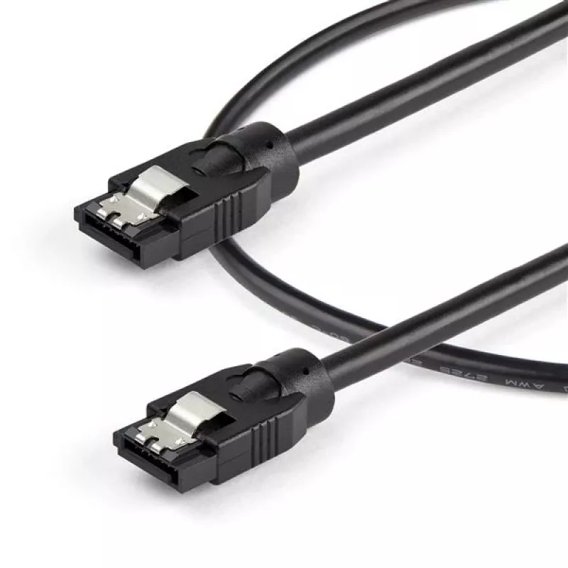 StarTech.com Cabo SATA redondo de 0,3 m, 0,3 m, SATA III, SATA 7 pinos, SATA 7 pinos, macho/macho, preto