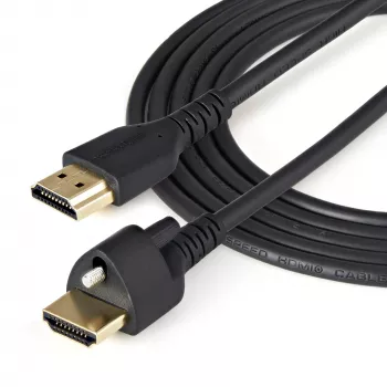 StarTech.com Cabo HDMI de 0,9m (3ft) com parafuso de fixação – 4K 60Hz HDR – Cabo para monitor HDMI 2.0 de alta velocidade com fichas de parafuso de fixação para ligação segura – Cabo HDMI com Ethernet – M/M