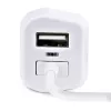 StarTech.com Carregador de automóvel Lightning com cabo espiral, cabo espiral Lightning de 1 m, 12 W, branco, adaptador de carregamento USB duplo para automóvel para telefones e tablets, carregador de automóvel iPhone dual-USB