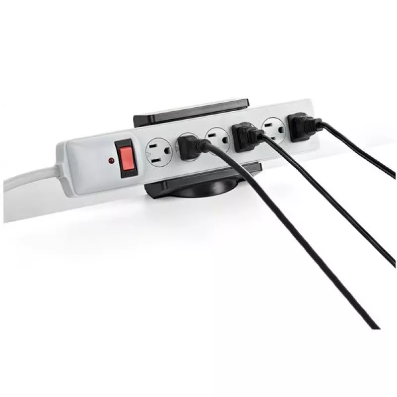 StarTech.com Suporte de secretária universal para régua de tomadas - Ajustável - Suporte com grampo de mesa para régua de tomadas