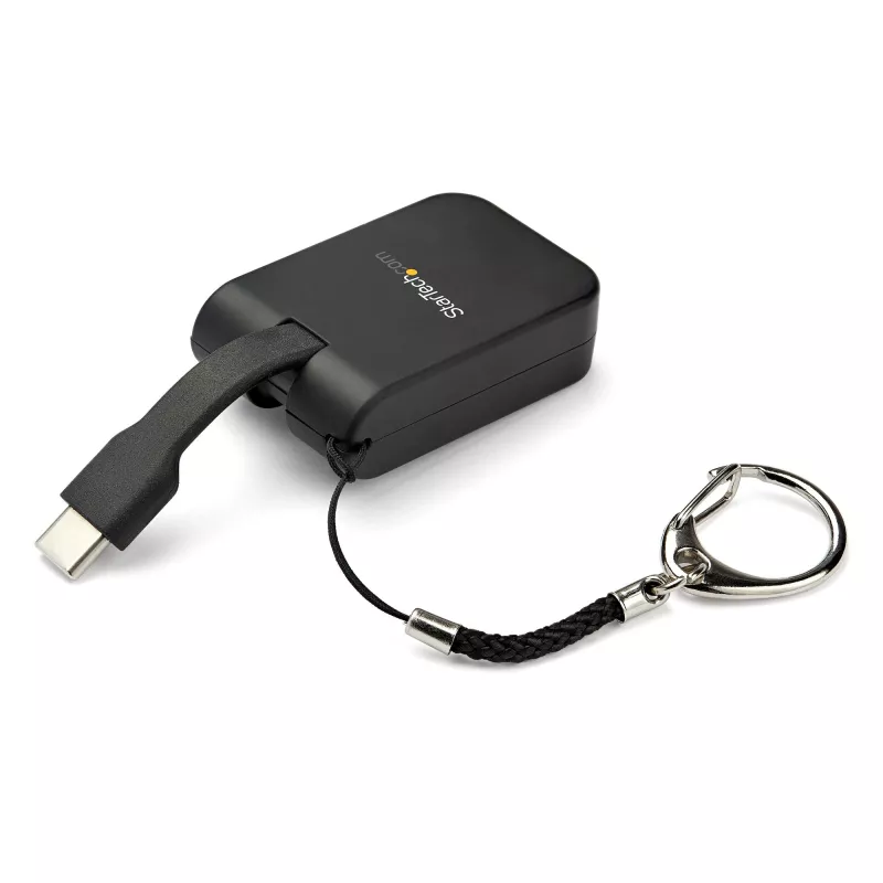 StarTech.com Adaptador USB-C para HDMI compacto – Conversor de vídeo USB Type-C para HDMI 4K 30Hz com anel de porta-chaves – Dongle USB-C DP Alt Mode para monitor HDMI – Compatível com Thunderbolt 3