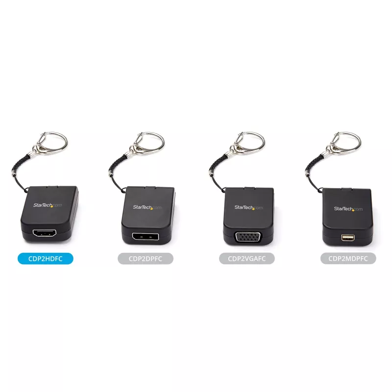 StarTech.com Adaptador USB-C para HDMI compacto – Conversor de vídeo USB Type-C para HDMI 4K 30Hz com anel de porta-chaves – Dongle USB-C DP Alt Mode para monitor HDMI – Compatível com Thunderbolt 3