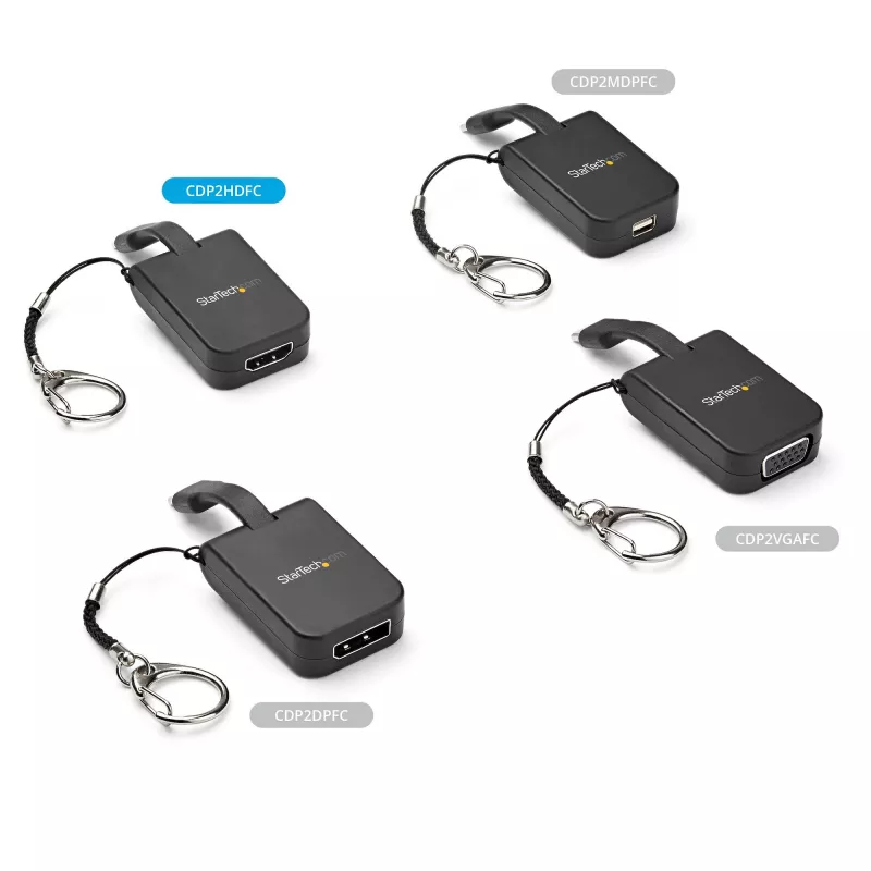 StarTech.com Adaptador USB-C para HDMI compacto – Conversor de vídeo USB Type-C para HDMI 4K 30Hz com anel de porta-chaves – Dongle USB-C DP Alt Mode para monitor HDMI – Compatível com Thunderbolt 3