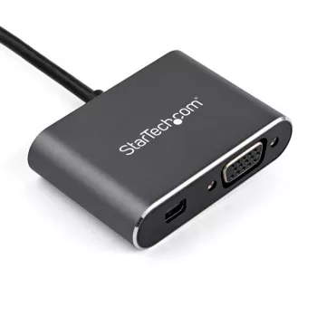 StarTech.com Adaptador de vídeo multiporta USB-C – Adaptador de monitor USB-C para Mini DisplayPort 1.2 4K 60Hz ou VGA 1080p – Conversor de ecrã USB Type-C 2-em-1 MDP HBR2 HDR/VGA – Compatível com TB3