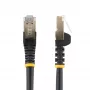 StarTech.com Cabo Ethernet CAT6a de 7,5m – Cabo patch RJ45 100W PoE blindado de 10 Gigabit sem proteção de patilha – Cabo de rede 10GbE STP com alívio de tensão – Preto testado individualmente/cablagem certificada UL/TIA