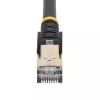 StarTech.com Cabo Ethernet CAT6a de 7,5m – Cabo patch RJ45 100W PoE blindado de 10 Gigabit sem proteção de patilha – Cabo de rede 10GbE STP com alívio de tensão – Preto testado individualmente/cablagem certificada UL/TIA