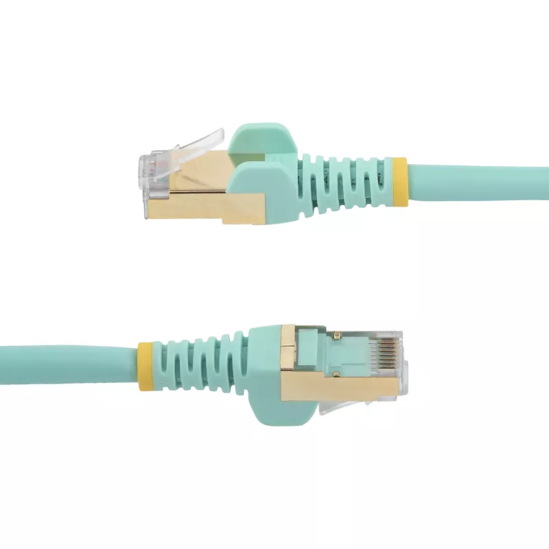 Cabo Ethernet CAT6a StarTech.com de 1,5 m – 10 Gigabit blindado Snagless RJ45 100W PoE cabo patch – cabo de rede 10GbE STP com alívio de tensão – Aqua testado individualmente/cablagem certificada UL/TIA
