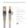 Cabo Ethernet CAT6a StarTech.com de 1,5 m – 10 Gigabit blindado sem encaixe RJ45 100W PoE cabo patch – cabo de rede 10GbE STP com alívio de tensão – Cinzento, testado individualmente/cablagem certificada UL/TIA