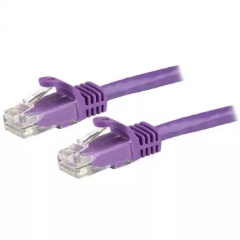 StarTech.com Cabo Ethernet CAT6 de 1,5 m – Roxo, cabo Ethernet Gigabit CAT 6 – 250 MHz, 100 W PoE, RJ45 UTP, cabo de rede/patch, snagless com alívio de tensão, testado individualmente