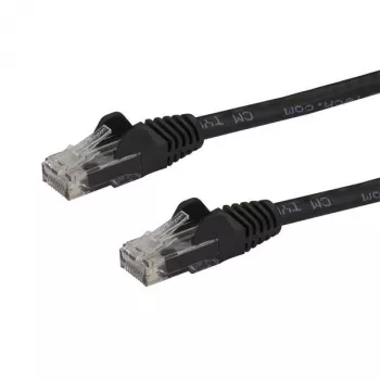 Cabo Ethernet CAT6 StarTech.com 1,5m – preto – cabo Ethernet Gigabit CAT 6 – 250M 100W PoE RJ45 UTP de rede/patch, sem encaixe e com alívio de tensão, testado individualmente