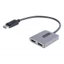 StarTech.com Hub DP para HDMI duplo MST – HDMI duplo 4K 60 Hz – Adaptador DisplayPort multi-monitor com cabo de 30 cm – Hub Multi Stream Transport DP 1.4, DSC | HBR3 – Splitter DP para HDMI