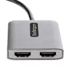StarTech.com Hub DP para HDMI duplo MST – HDMI duplo 4K 60 Hz – Adaptador DisplayPort multi-monitor com cabo de 30 cm – Hub Multi Stream Transport DP 1.4, DSC | HBR3 – Splitter DP para HDMI