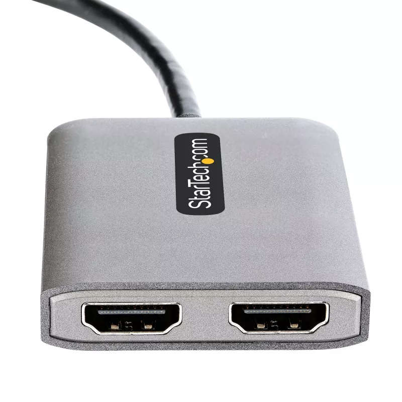 StarTech.com Hub DP para HDMI duplo MST – HDMI duplo 4K 60 Hz – Adaptador DisplayPort multi-monitor com cabo de 30 cm – Hub Multi Stream Transport DP 1.4, DSC | HBR3 – Splitter DP para HDMI