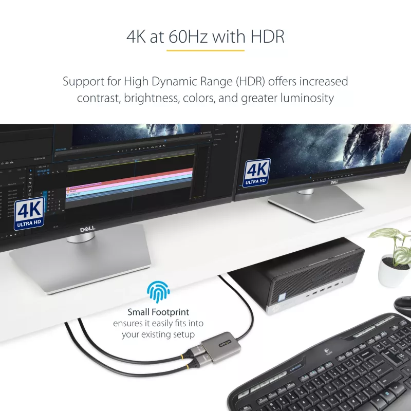 StarTech.com Hub DP para HDMI duplo MST – HDMI duplo 4K 60 Hz – Adaptador DisplayPort multi-monitor com cabo de 30 cm – Hub Multi Stream Transport DP 1.4, DSC | HBR3 – Splitter DP para HDMI