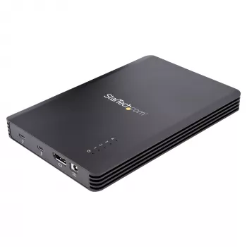 Caixa Thunderbolt 3 NVMe de 4 baías StarTech.com, para unidades SSD M.2 NVMe, 1x DisplayPort de vídeo / 2x portas TB3 downstream, 40 Gbit/s, fonte de alimentação de 72W, caixa externa para disco rígido