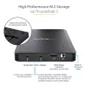 Caixa Thunderbolt 3 NVMe de 4 baías StarTech.com, para unidades SSD M.2 NVMe, 1x DisplayPort de vídeo / 2x portas TB3 downstream, 40 Gbit/s, fonte de alimentação de 72W, caixa externa para disco rígido