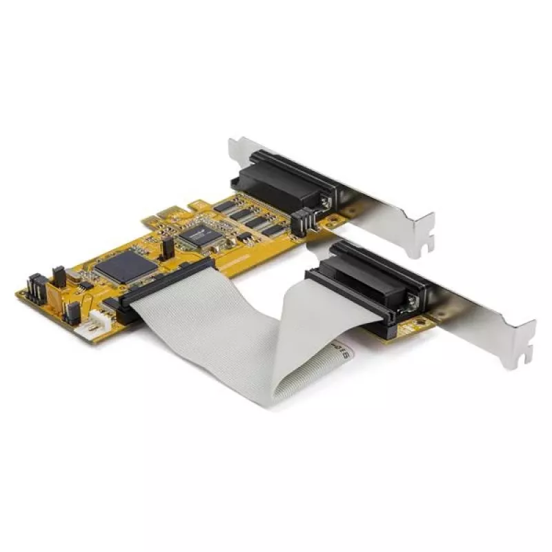 StarTech.com Placa adaptadora serial RS232 PCI Express de 8 portas, placa serial PCIe RS232, UART 16C1050, controlador/placa de expansão serial DB9 low profile, proteção ESD 15 kV, apenas Windows – TAA